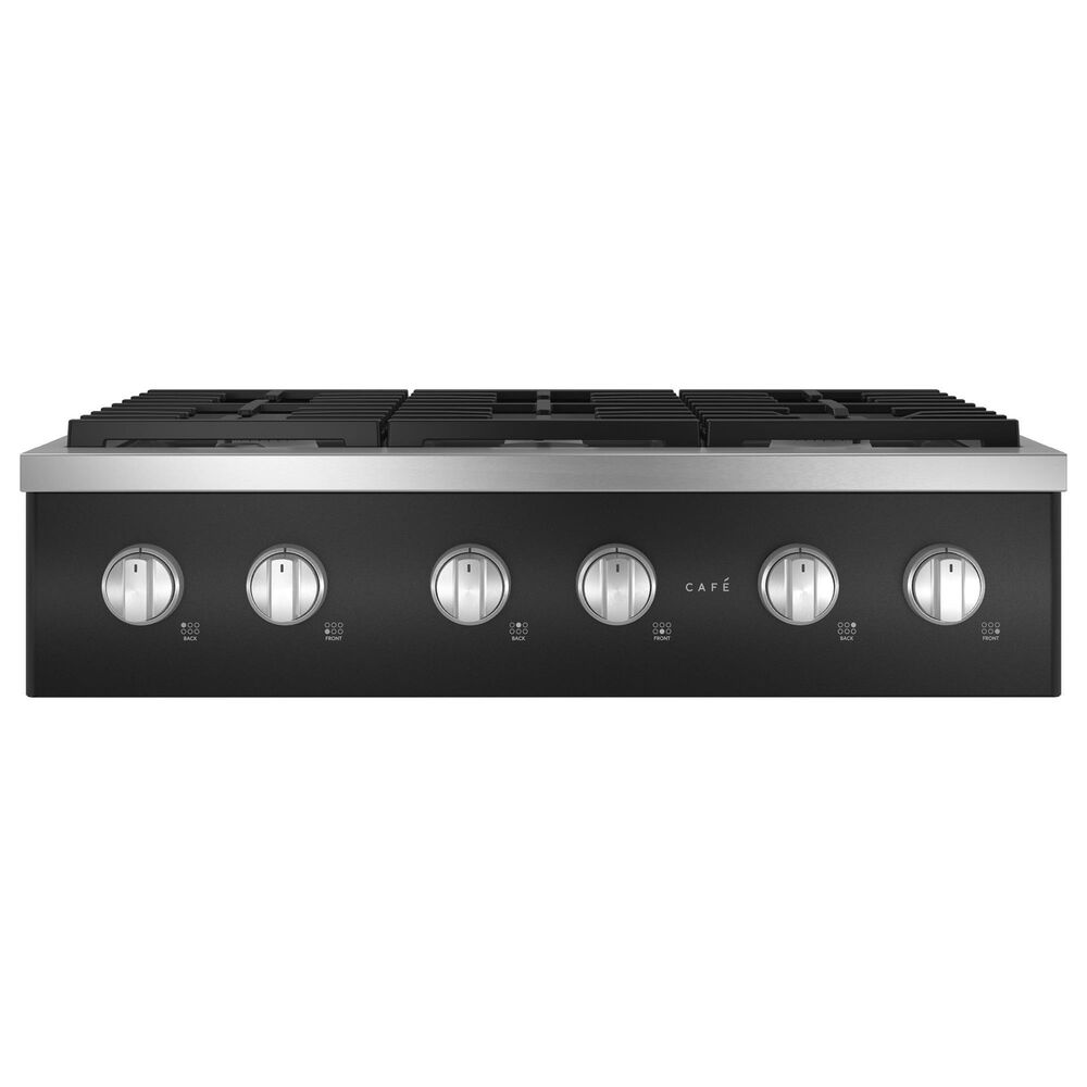 Cafe 36" Natural Gas Rangetop with 6-Burner in Matte Black and Brushed Stainless, , large