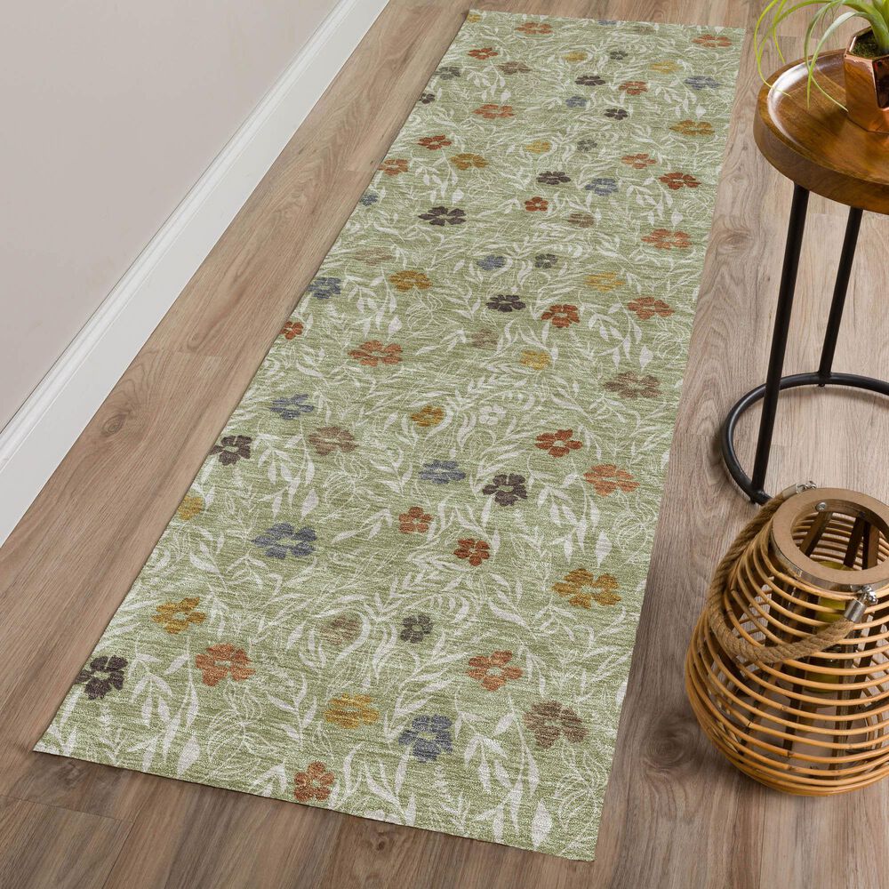Dalyn Rug Company Soft Essentials Floral Cactus 2'3" x 7'6" Indoor/Outdoor Runner, , large