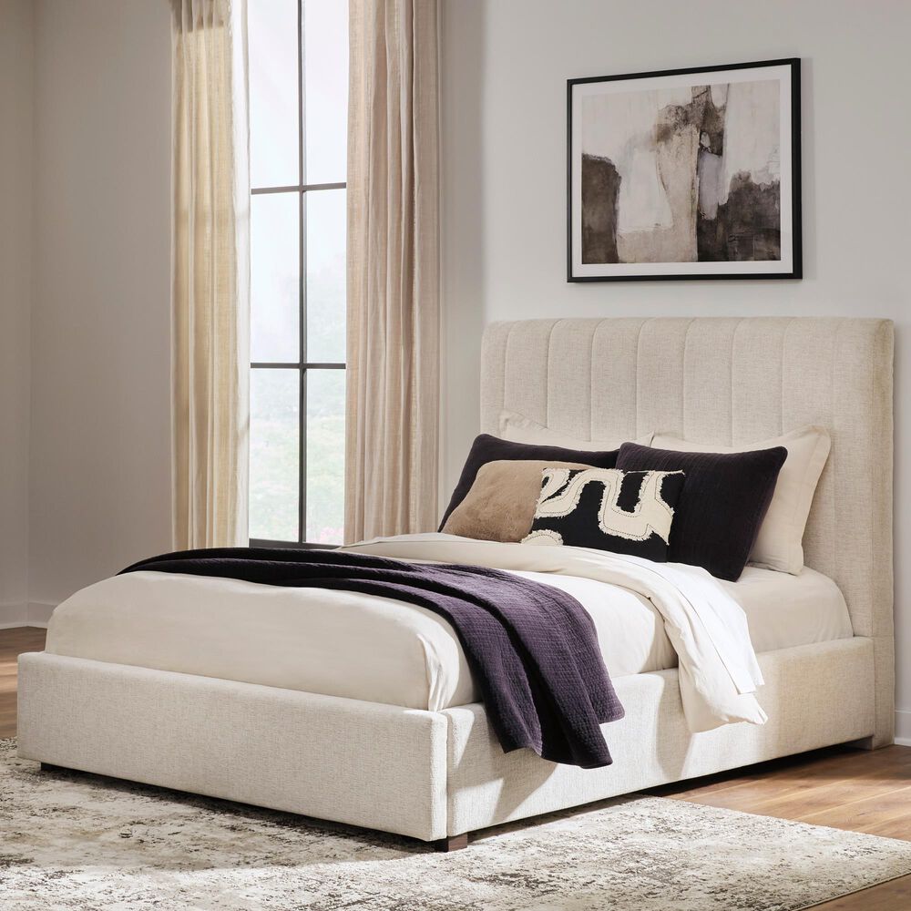 Ashley Shoralli Queen Upholstered Storage Bed in Beige, , large
