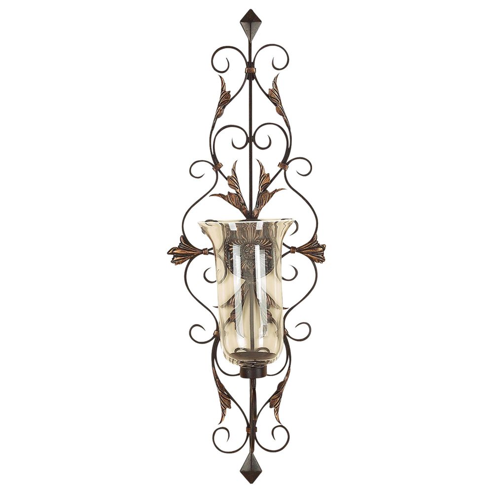 Maple and Jade 37" x 13" Candle Holder Wall Sconce in Black and Golden