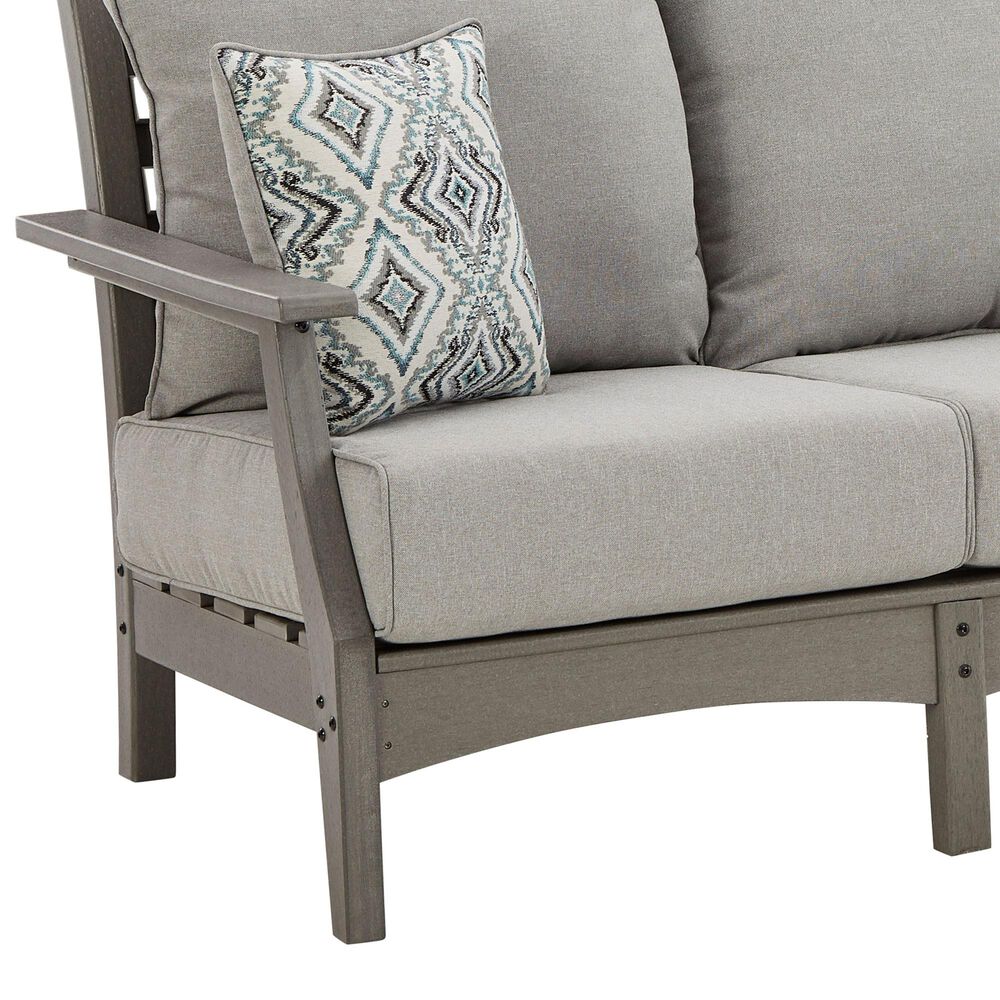 Signature Design by Ashley Visola Stationary Sofa with Cushion in Gray, , large