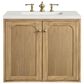 James Martin Vanities Laurent 30" Single Bathroom Vanity in Light Natural Oak with 3 cm Lime Delight Quartz Top and Rectangular Sink, , large