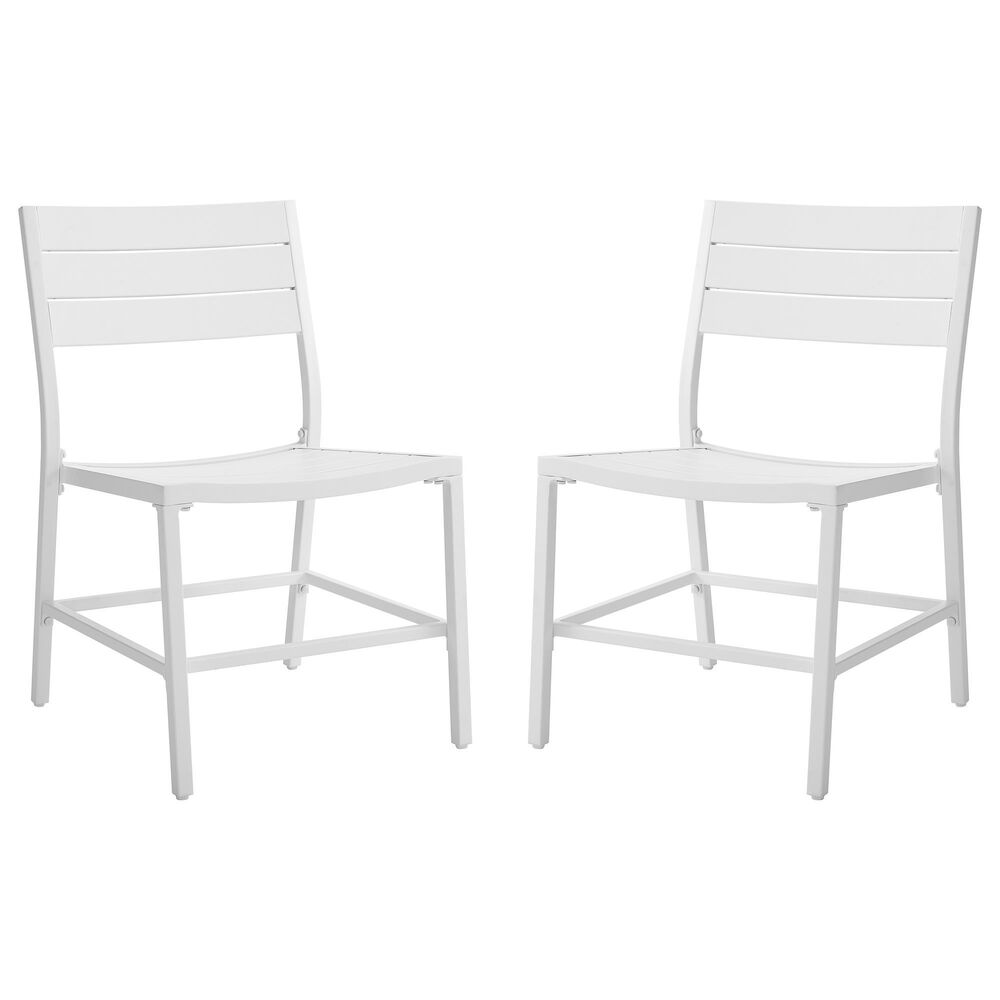 Linon Home Decor Holland Patio Side Chair in White (Set of 2), , large