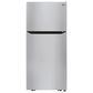 LG 20 Cu. Ft. Top Freezer Refrigerator Reversible Door in Stainless Steel, , large