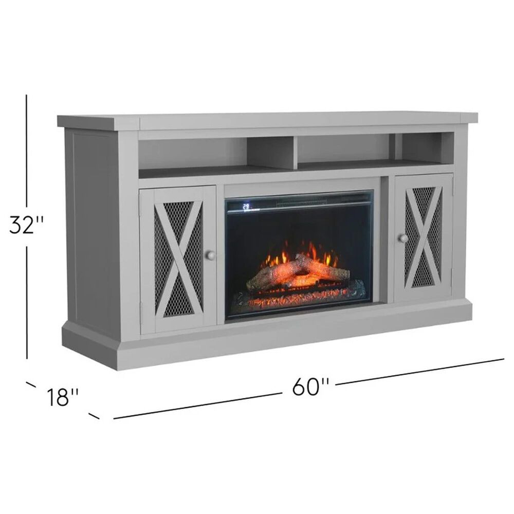Waltham Telluride 60" TV Stand with Electric Fireplace in Driftwood, , large