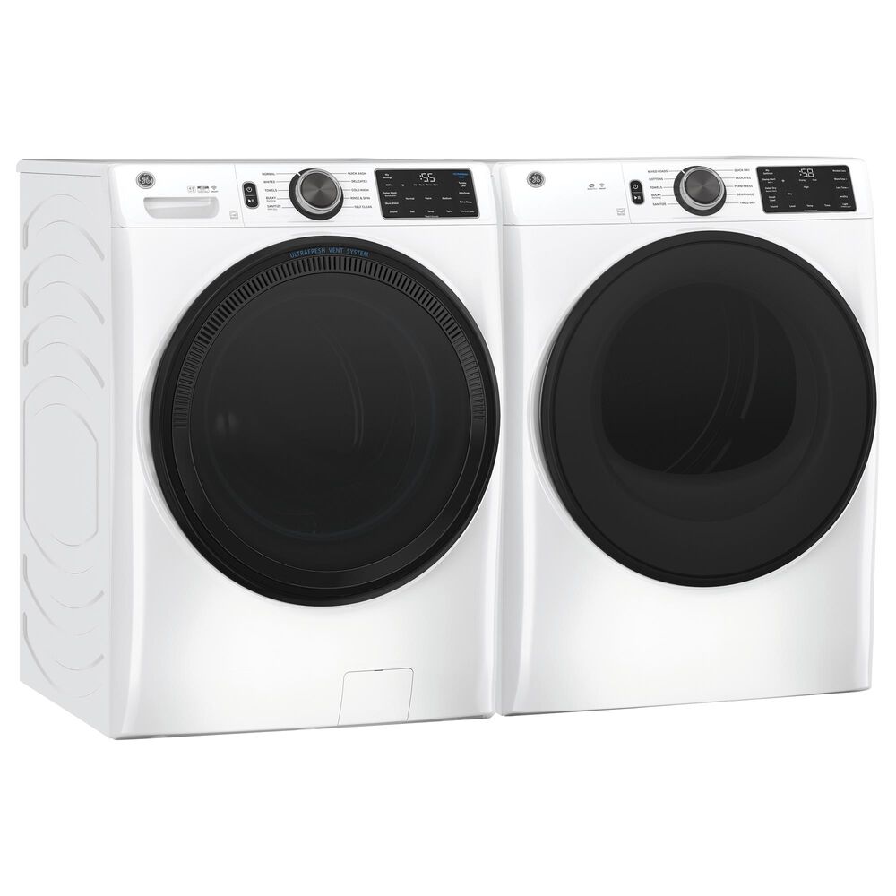 GE Appliances 4.8 Cu. Ft. Front Load Washer and 7.8 Cu. Ft. Electric Dryer Laundry Pair in White, , large