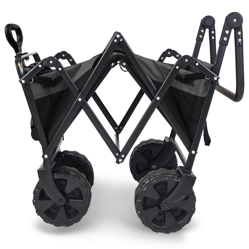 Wonderfold Utility Push and Pull Folding Wagon in Black and Gray, , large