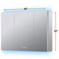 Lexora Home Corsica 48" x 32" LED Mirror Medicine Cabinet with Defogger in Aluminium, , large