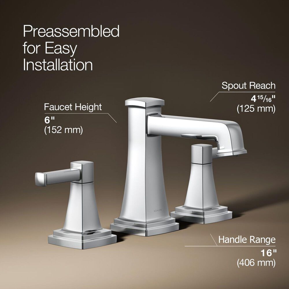 Kohler Riff Widespread Bathroom Sink Faucet in Polished Chrome, , large