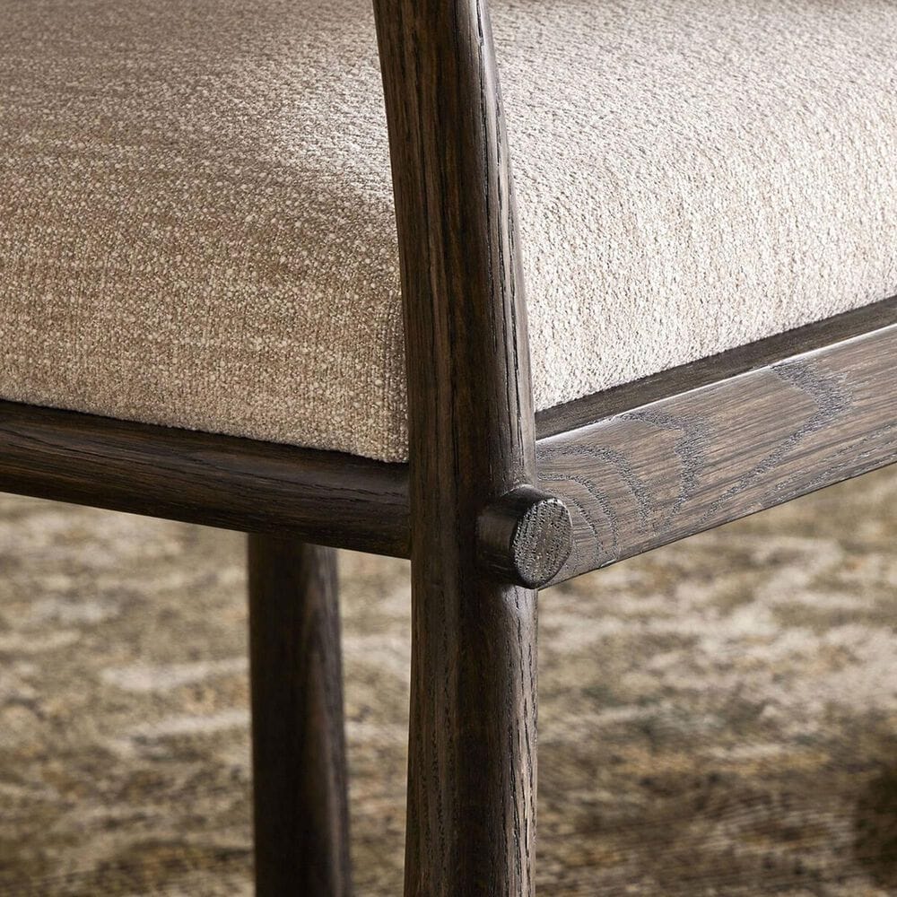 Four Hands Akiro Dining Side Chair with Laken Stone Fabric in Warm Oak, , large