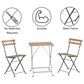 Timberlake 3-Piece Patio Folding Bistro Set in Brown and Black, , large