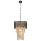 Creative Coop Marin 3-Tier Ombre Beaded Wood Chandelier in Black, , large