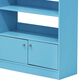 HOMLUX 4-Tier Space Saving Bookshelf with Storage Cabinet and Door in Light Blue, , large