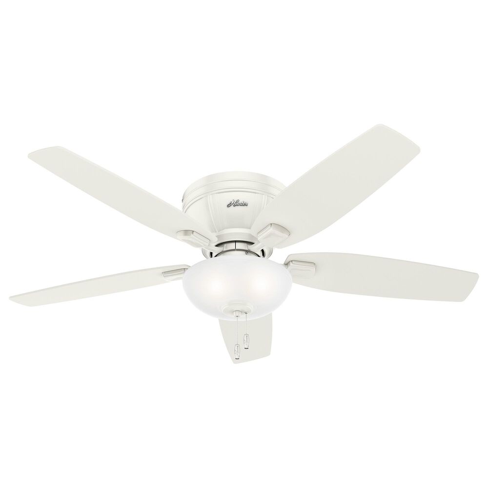 Hunter Kenbridge Low Profile 52" Ceiling Fan with LED Lights in Fresh White, , large