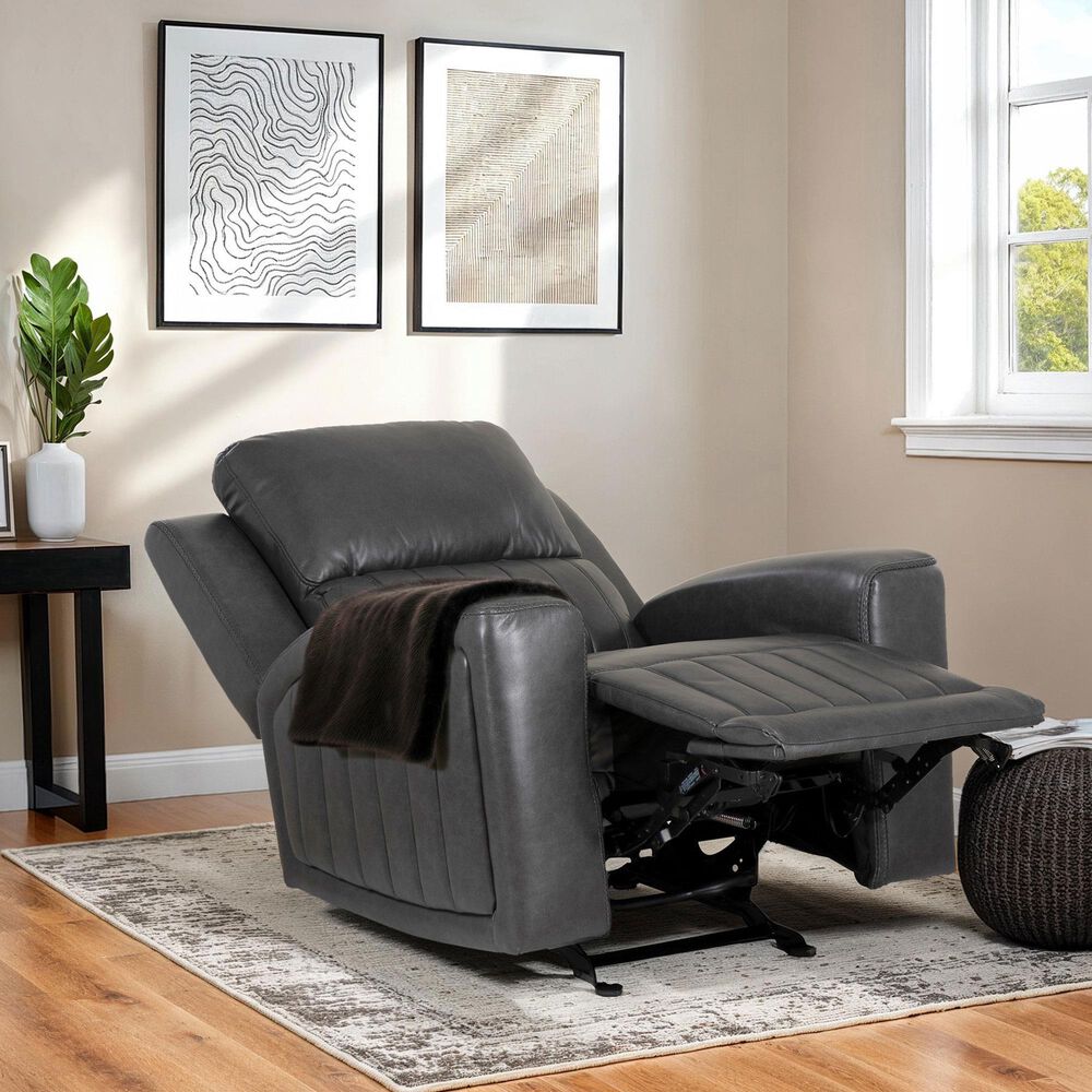 Linon Home Decor Izaiah Power Glider Recliner in Grey, , large