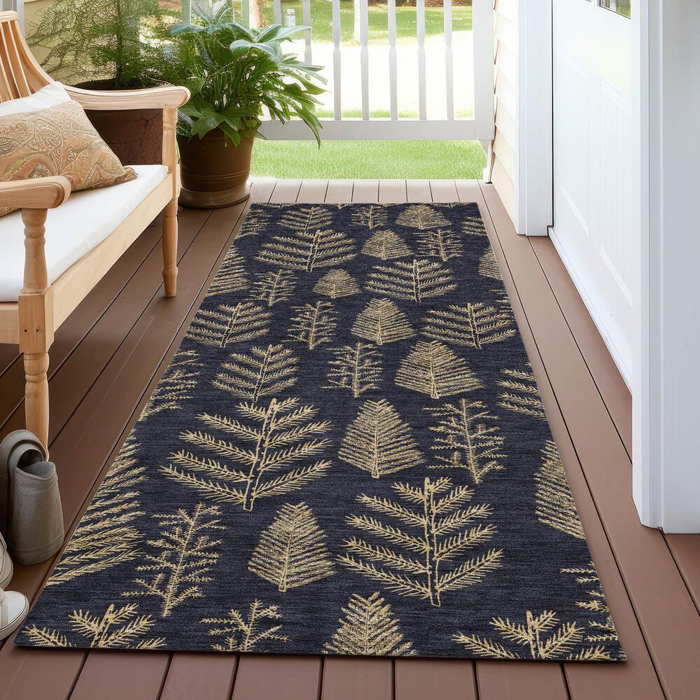 Dalyn Rug Company Wonderland WN21 2&#39;3&quot; x 7&#39;6&quot; Black Indoor/Outdoor Runner, , large