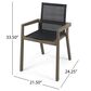 Hearth and Haven Belfast Outdoor Dining Chair with Grey Frame in Black (Set of 2), , large