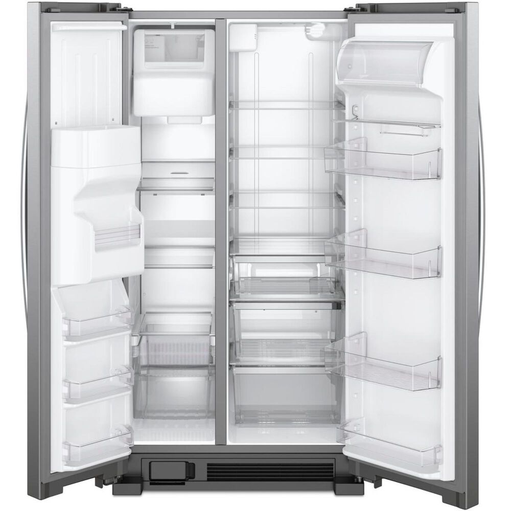 Whirlpool 21.4 Cu. Ft. 33&quot; Wide Side-by-Side Refrigerator in Fingerprint Resistant Stainless Steel, , large