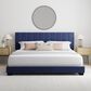 Richlands Furniture Reece King Upholstered Panel Bed in Sapphire Blue, , large