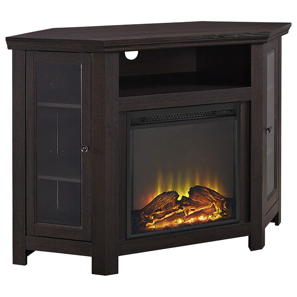 Walker Edison 48" Corner Fireplace TV Stand in Espresso, , large