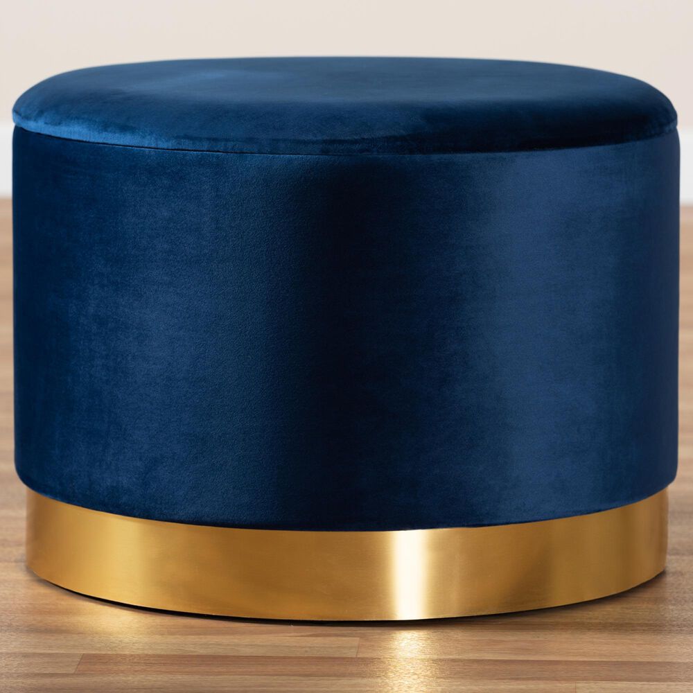 Baxton Studio Marisa Storage Ottoman in Navy Blue, , large