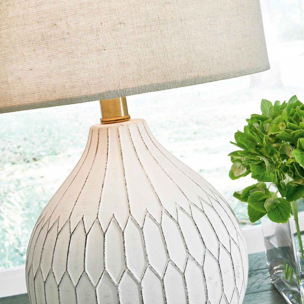 Ashley Wardmont Ceramic Table Lamp in Antique White, , large