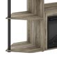 HOMLUX 47" Corner TV Stand with Electric Fireplace in French Oak Grey and Black, , large