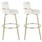 LumiSource Cinch 30" Swivel Barstool with Cream Upholstery in Gold (Set of 2), , large