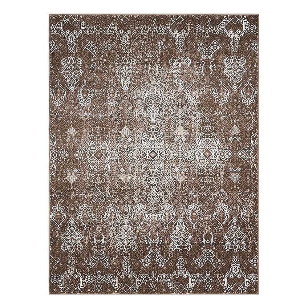 Nourison Karma KRM04 7"10" x 10"6" Mocha Area Rug, , large