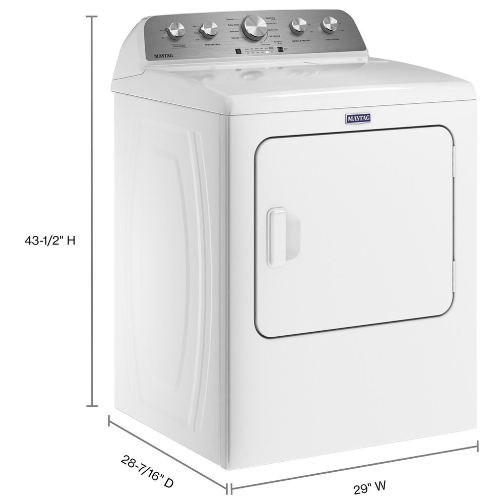 Maytag 7 Cu. Ft. Top Load Electric Dryer with Extra Power in White, , large