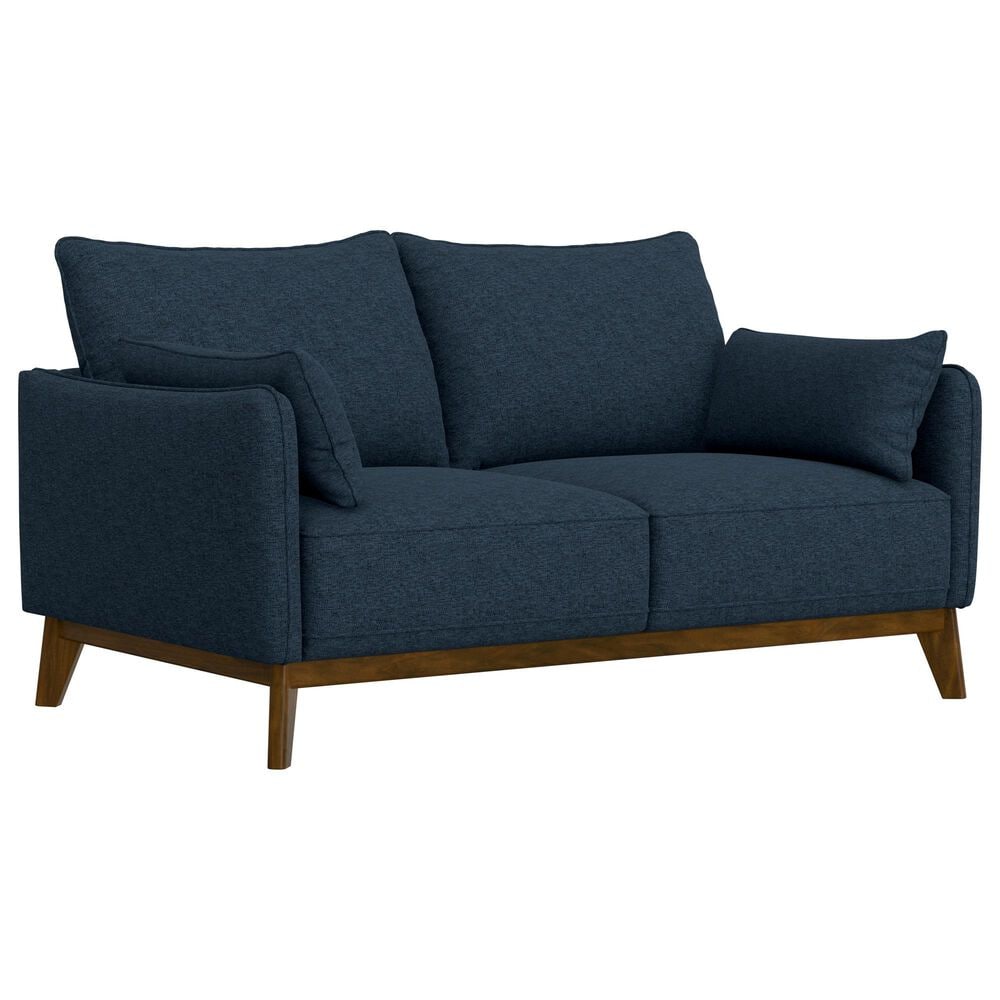 Emerald Home Furnishings Aria Stationary Loveseat in Navy Storm, , large