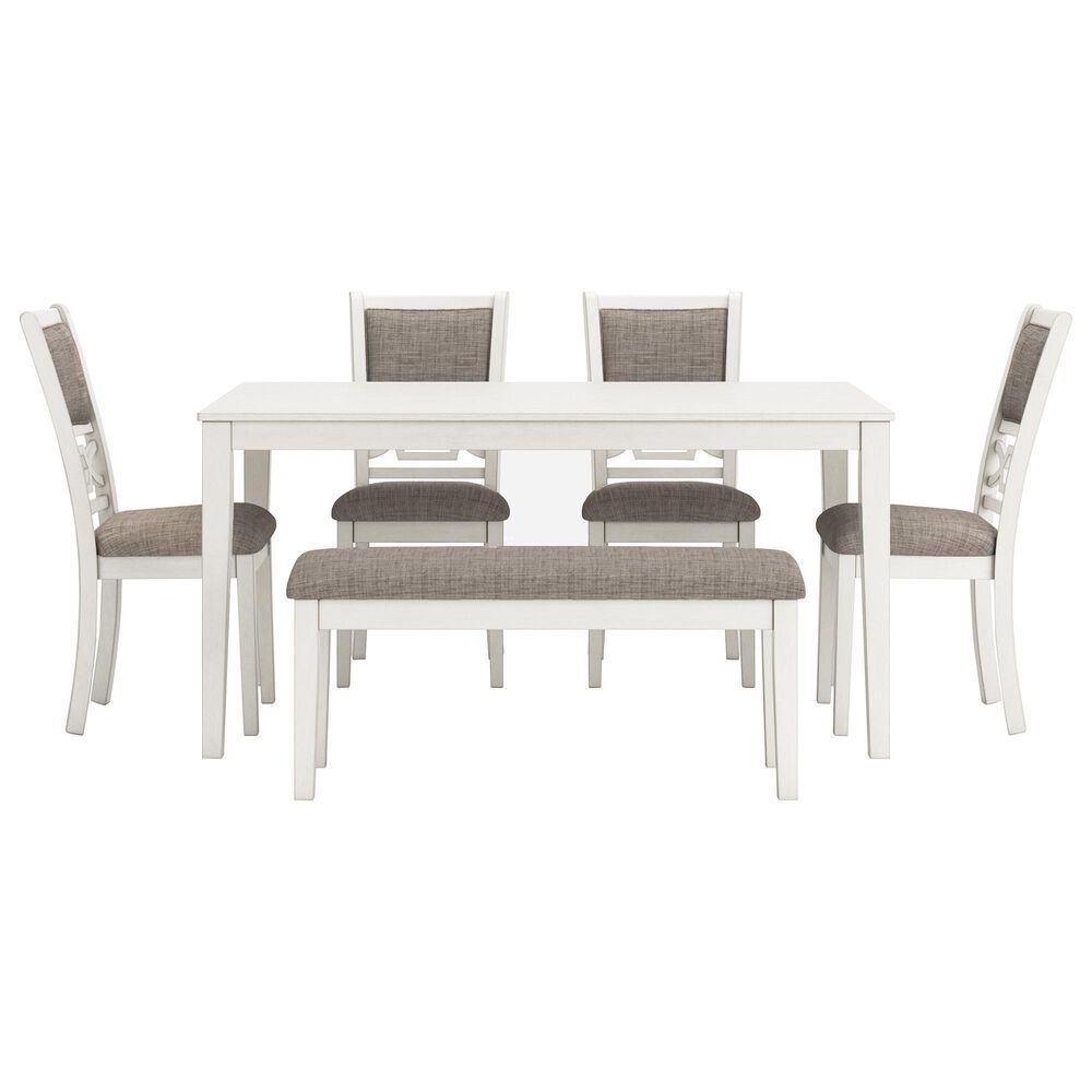 Ashley Erinberg 6-Piece Rectangular Dining Set in Antique White, , large