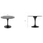 Leisuremod LeisureMod Verve Collection 36 Round Dining Table, Black Base with Sintered Stone Grey Top, , large