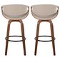 LumiSource Symphony 30" Swivel Barstool with Pewter Grey Upholstery in Walnut and Black (Set of 2), , large