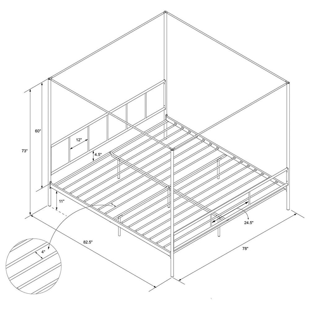 Novogratz Marion King Canopy Bed in White NFM