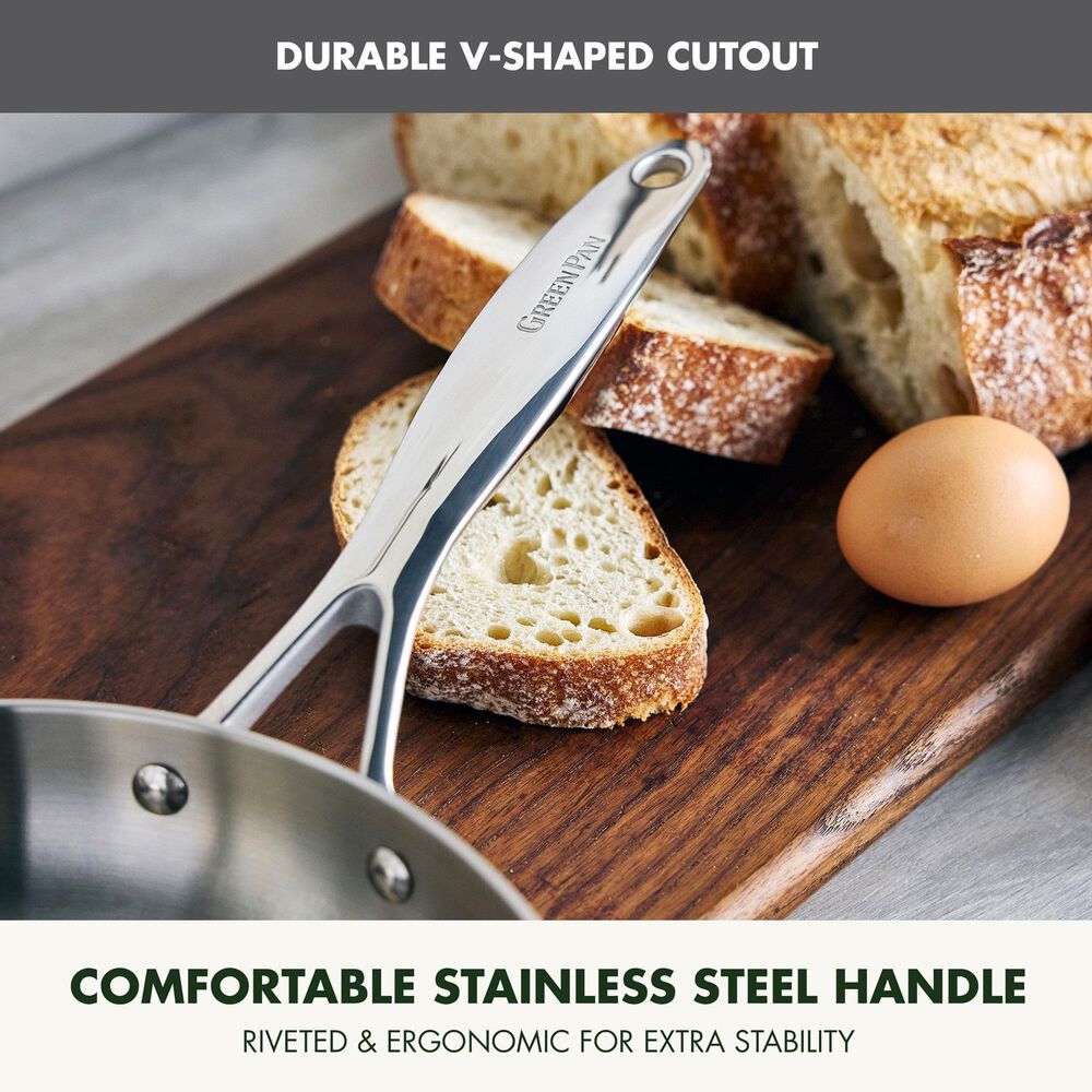 Green Pan Valencia Pro 2.5-Quart Uncoated Chef's Pan with Lid in Stainless Steel, , large