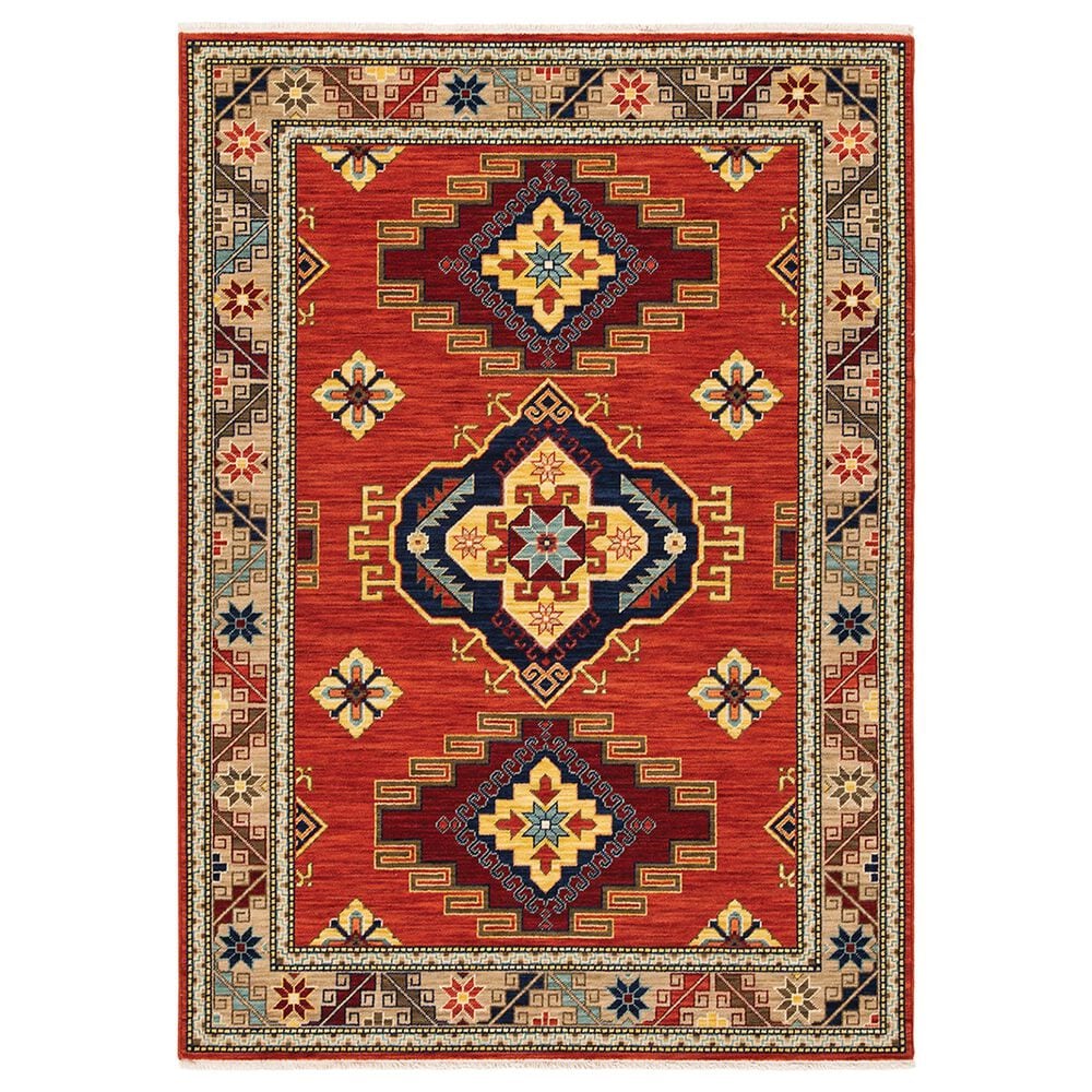 Oriental Weavers Lilihan Medallion 5504P 7"10" x 10"10" Red Area Rug, , large