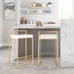 Lumisource Fuji High Back Counter Stool with White Faux Leather Cushion in Gold (Set of 2), , large