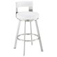 Blue River Flynn 26" Swivel Counter Stool with White Cushion in Brushed Stainless Steel, , large