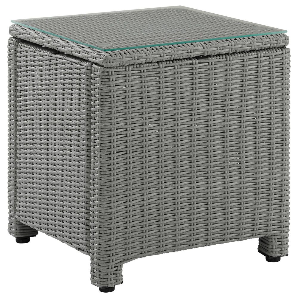 Crosley Furniture Bradenton Outdoor Wicker Side Table in Gray Table