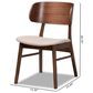 Baxton Studio Alston Side Chair with Beige Cushion in Walnut Brown (Set of 2), , large