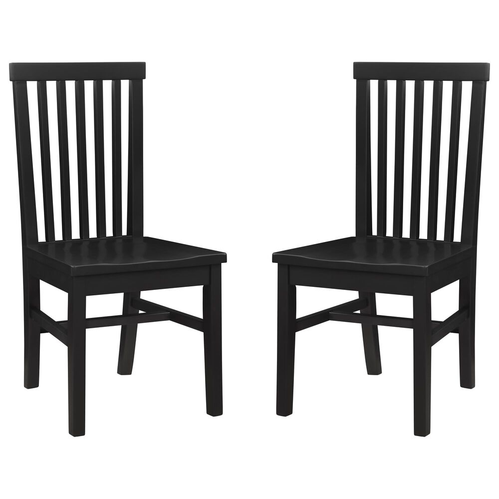 Linon Home Decor Percival Side Chair in Matte Black (Set of 2), , large