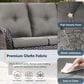 Sunwell Garden Outdoor Sofa with Brown Rattan in Grey, , large
