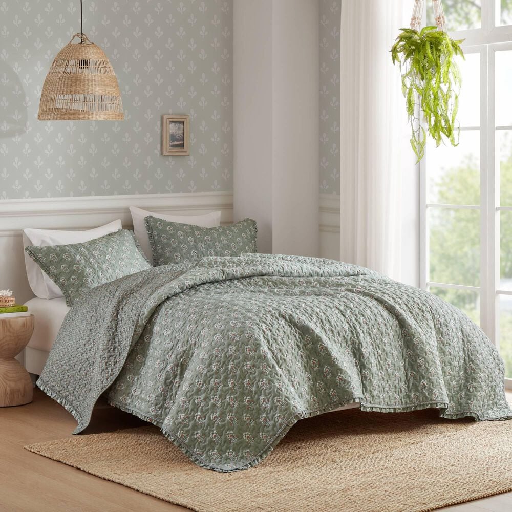 Hampton Park Linwood 3-Piece King/California King Quilt Set in Sage Green, , large
