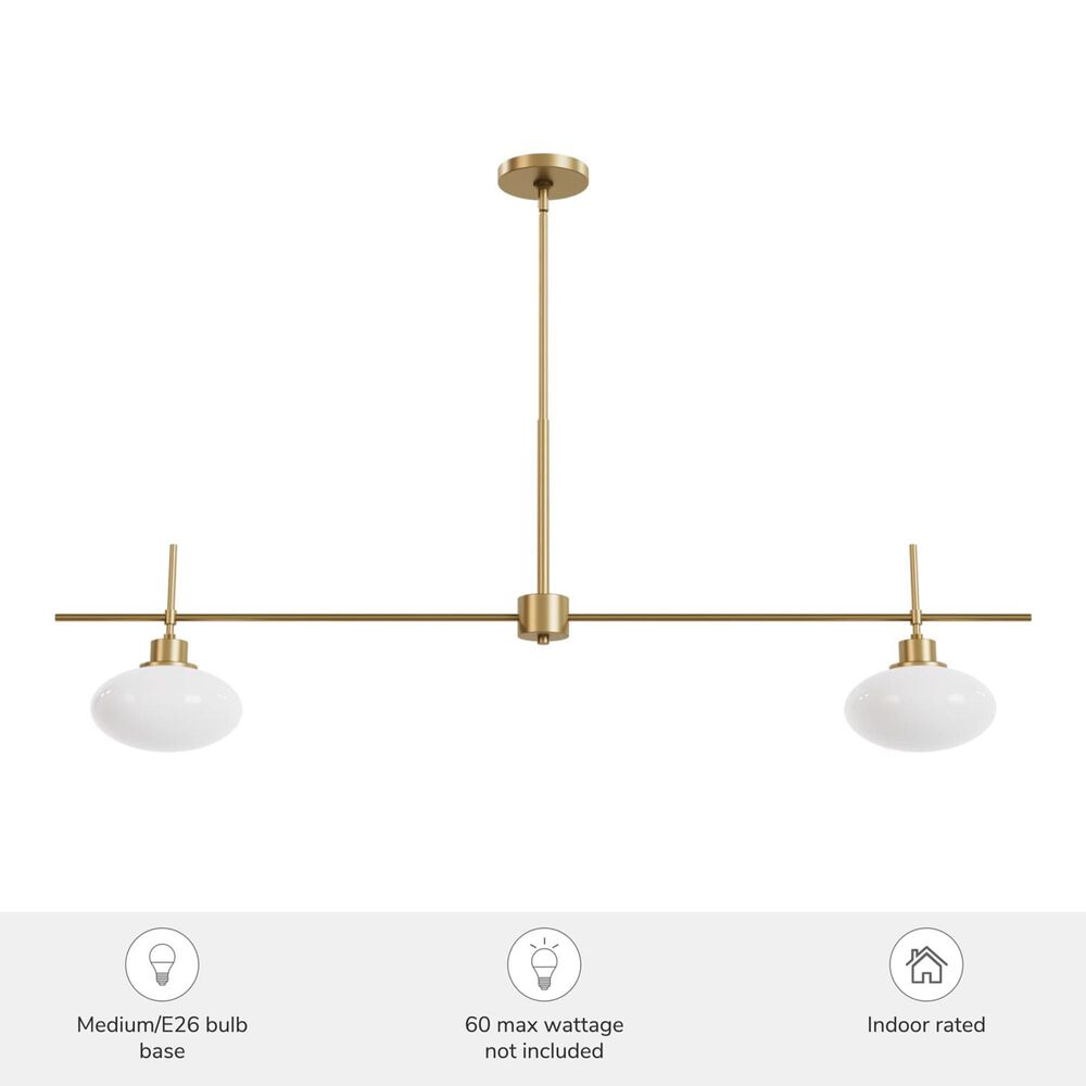 Hunter Getty Jasmine Roth 2-Light Linear Ceiling Light in Luxe Gold, , large