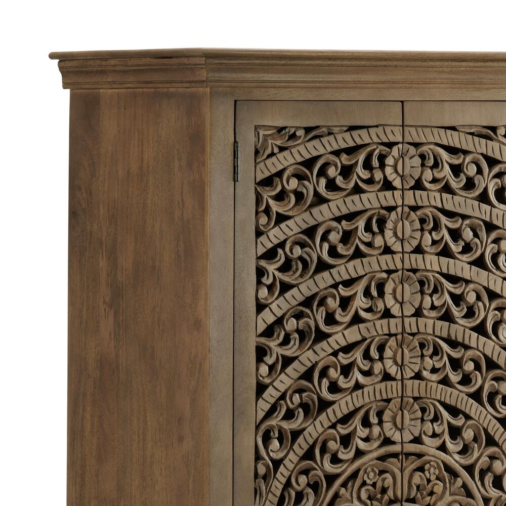 Slatehouse Adriana Tall Cabinet in Brown Stain, , large