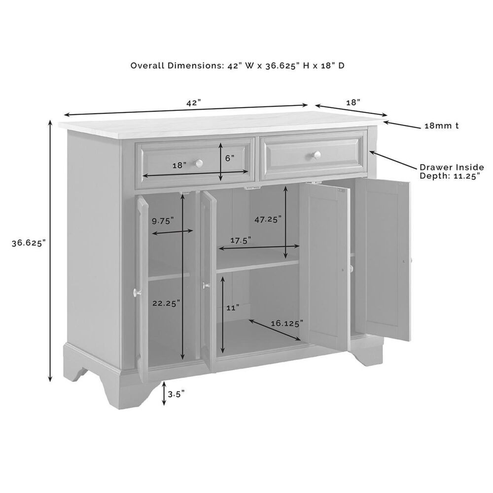 Crosley Furniture Avery Kitchen Cart in Grey, , large