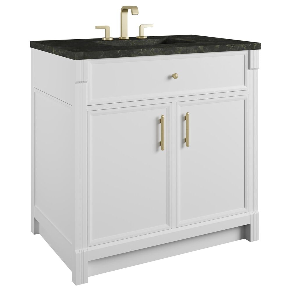 James Martin Bellshire 36" Single Bathroom Vanity in Bright White with 3 cm Phantome Eclos Top and Rectangular Sink, , large