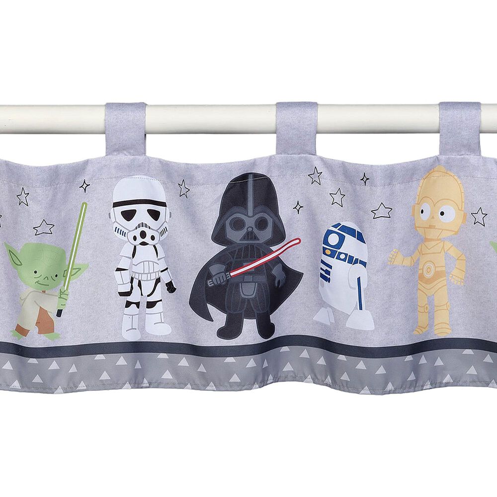 Lambs and Ivy Star Wars Classic Window Valance in Gray, Green, White and Black, , large