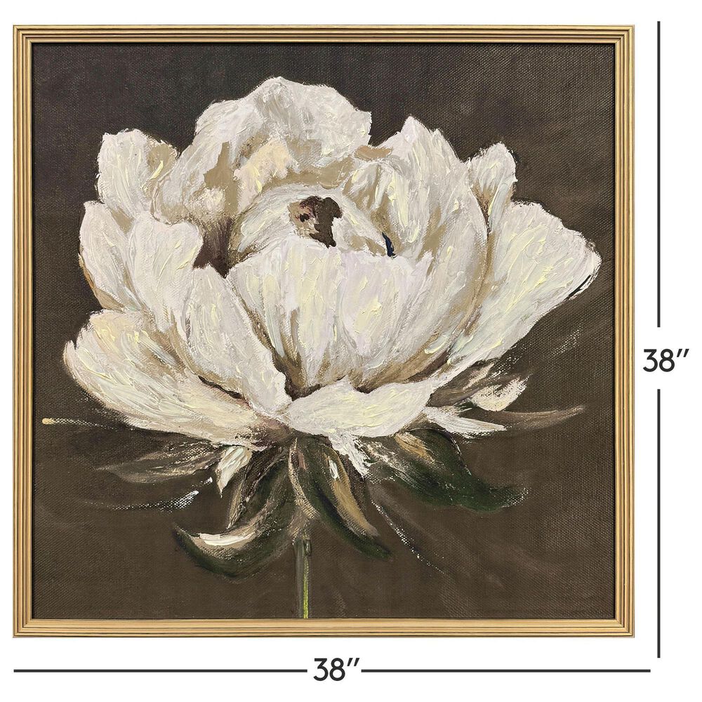 Paragon 38"Square Pretty Bloom Wall Art in White, , large
